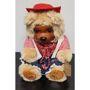 Vintage Robert Raikes Original "17022 Bonnie" Wooden Face Doll w/ Tags & Signed